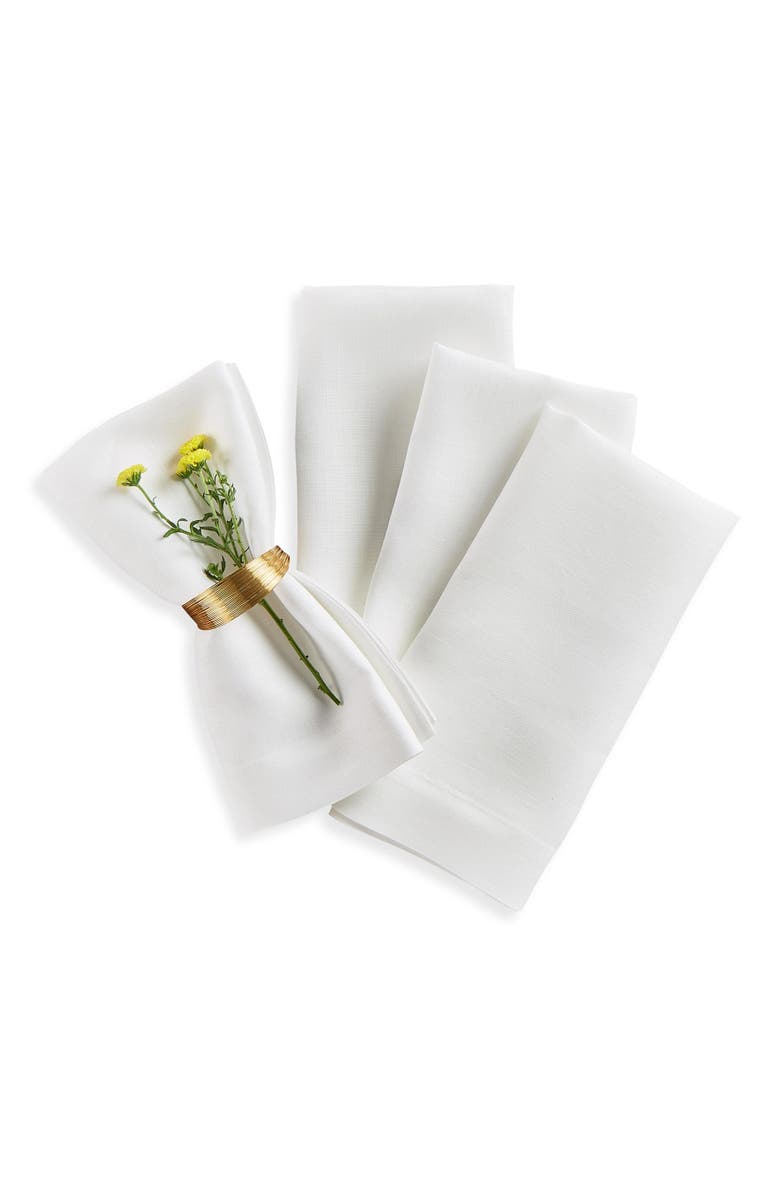 Solino Home Linen Dinner Napkins - Fete, Main, color, White