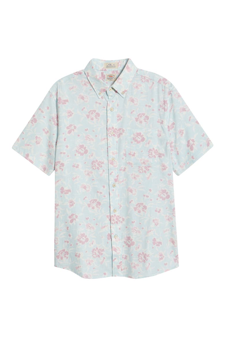 Breeze Short Sleeve Button-Down Shirt, Alternate, color, CLEAR WATERS BLOSSOM