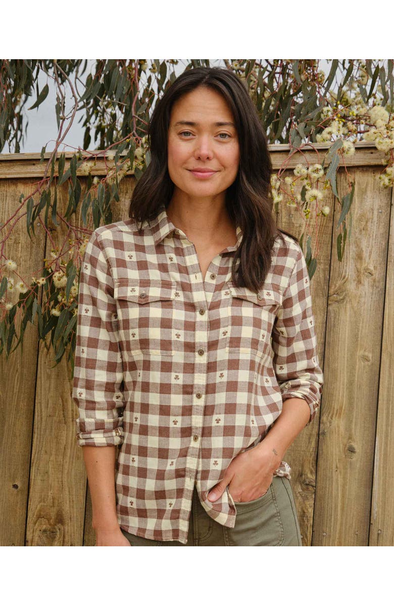 Toad & Co Re-Form Flannel Long Sleeve Shirt, Alternate, color, Chestnut Dobby