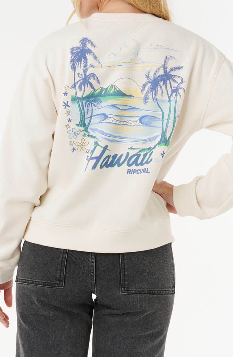 Rip Curl Pacific Cotton Blend Graphic Sweatshirt, Alternate, color, Hawaii Bone