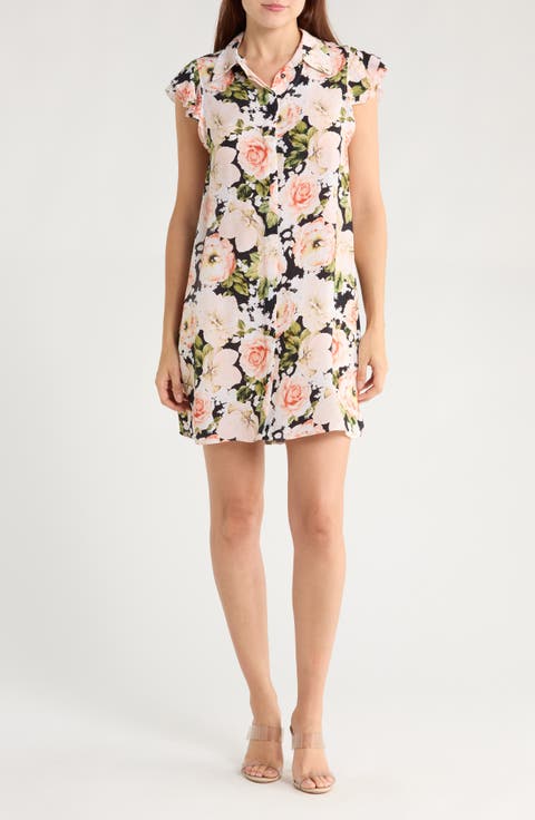 Jem Ruffle Cap Sleeve Shirtdress