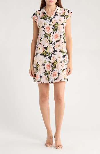 Alice And Olivia Alice + Olivia Jem Ruffle Cap Sleeve Shirtdress
