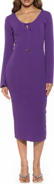 Alexia Admor Akari Tie Front Knit Midi Dress