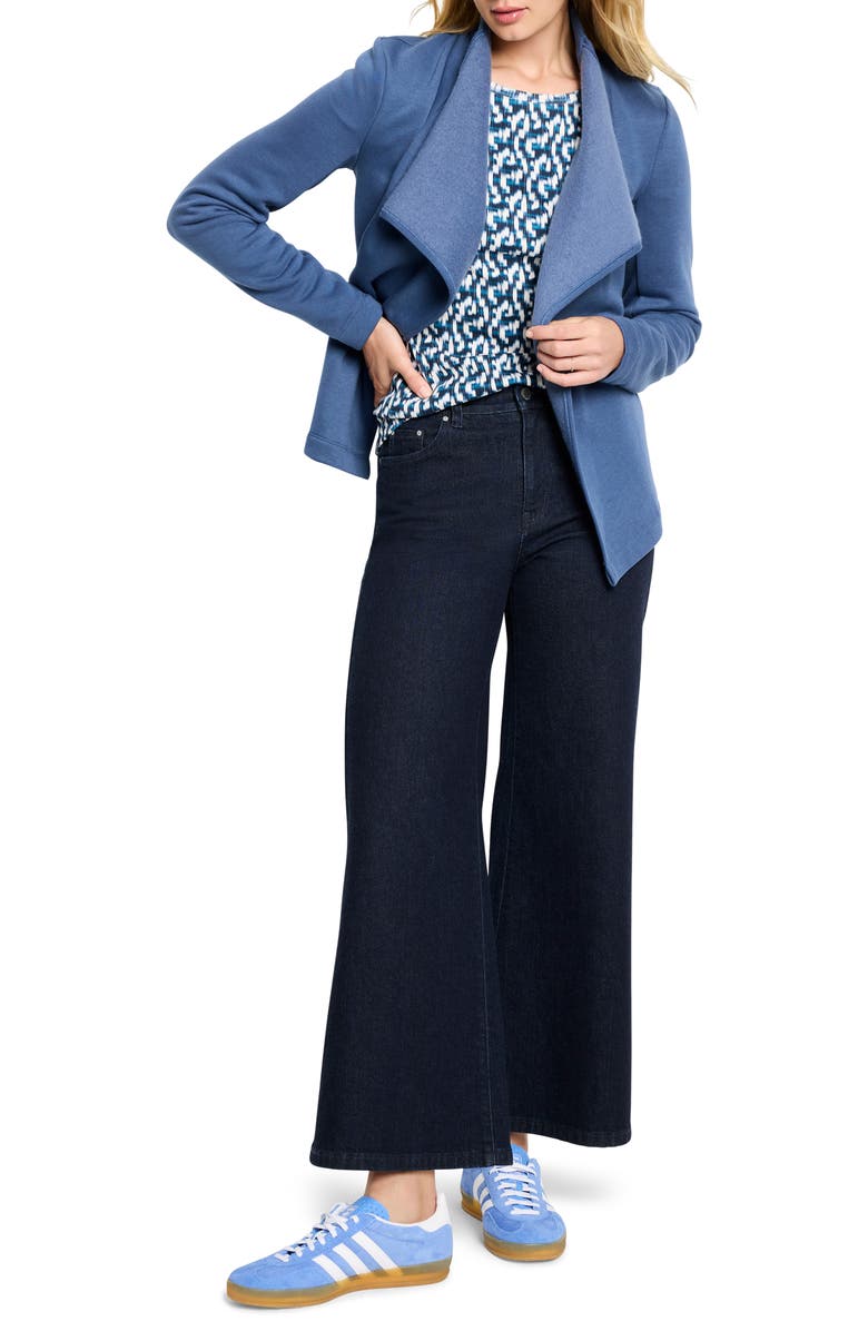 NIC+ZOE Lounge Around Moto Jacket, Alternate, color, Ocean