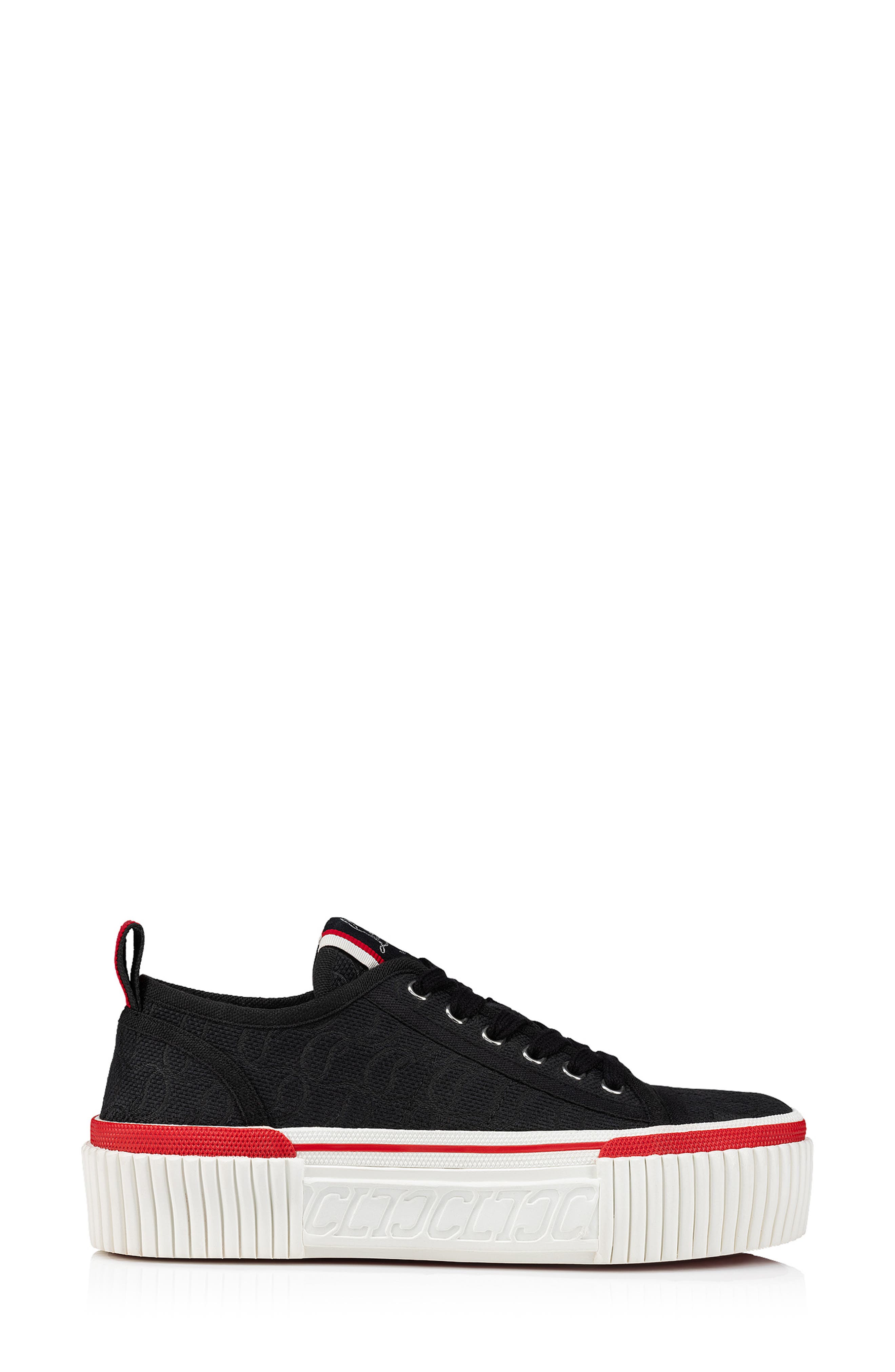 Christian Louboutin Super Pedro Platform Sneaker, Alternate, color, Black