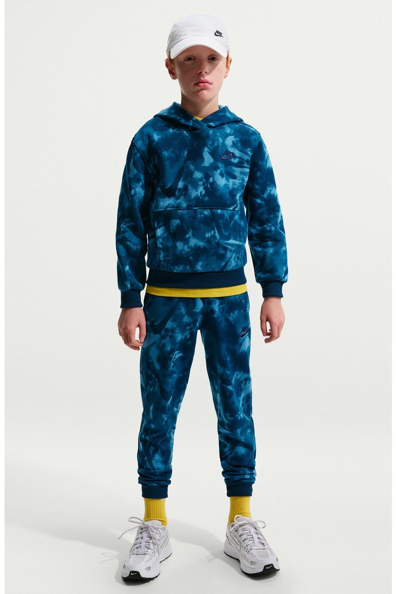 Kids' Sportswear Club Fleece Hoodie, Main, color, DUTCH BLUE/ BLUE/ BLUE VOID