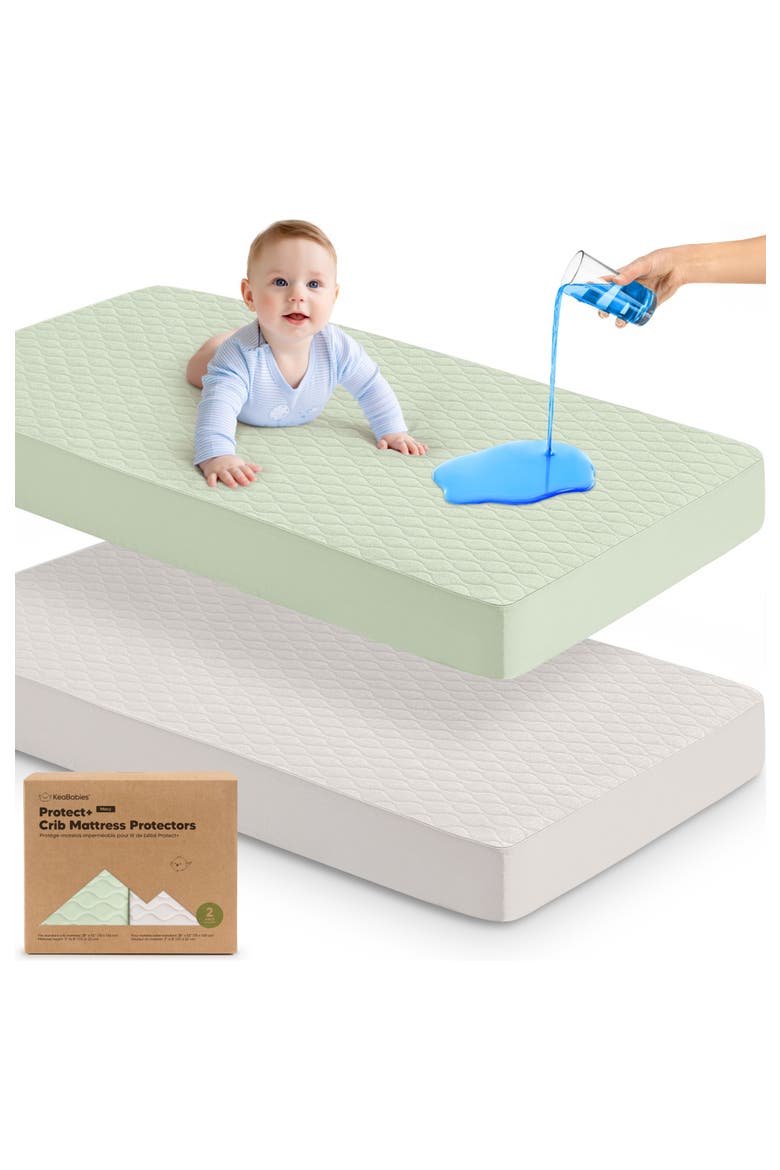 2-Pack Mavy Protect+ Waterproof Crib Mattress Protector, Main, color, Sage