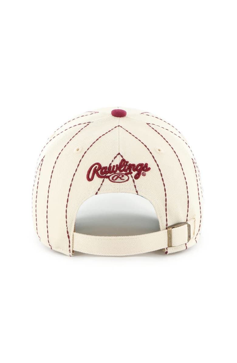 '47 Men's '47 x Rawlings Natural/Burgundy Philadelphia Phillies Pinstripe Clean Up Adjustable Hat, Alternate, color, Natural