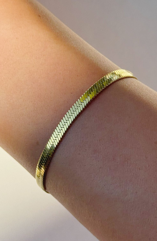 Little Sky Stone Gold Plated Herringbone Bracelet In Gold