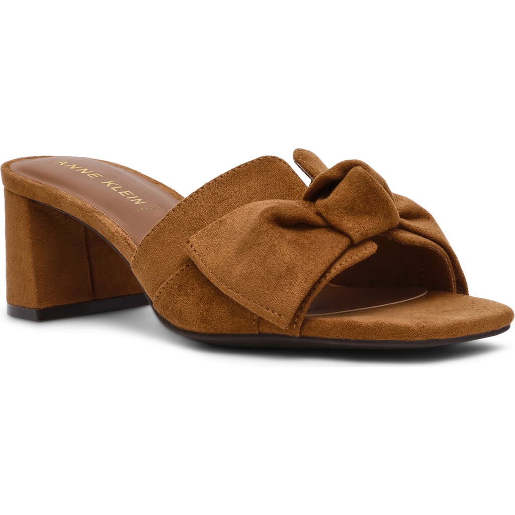 Anne Klein Kizmet Bow Slide Sandal In Brown