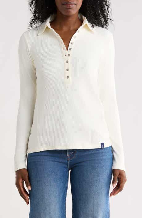 Long Sleeve Ribbed Polo