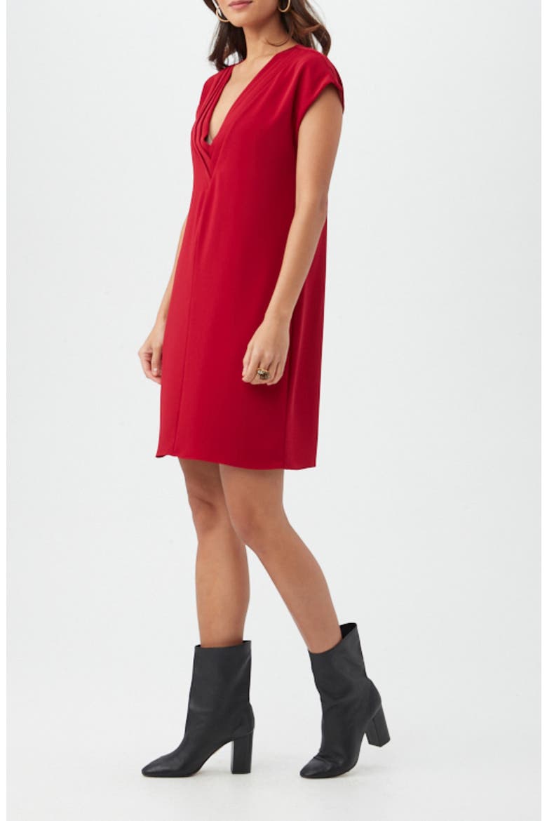 Zula Pleated Shift Dress, Alternate, color, ROSELLE RED