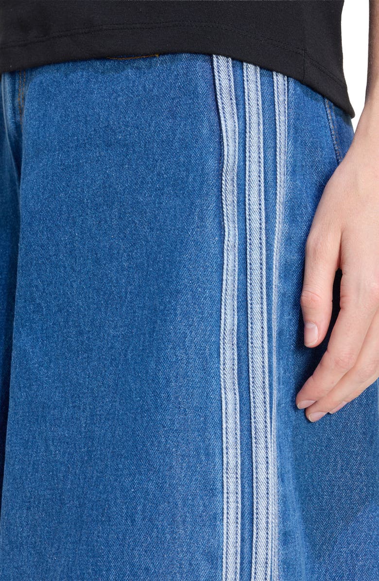 adidas Originals Firebird Denim Jorts, Alternate, color, Medium Vintage Denim