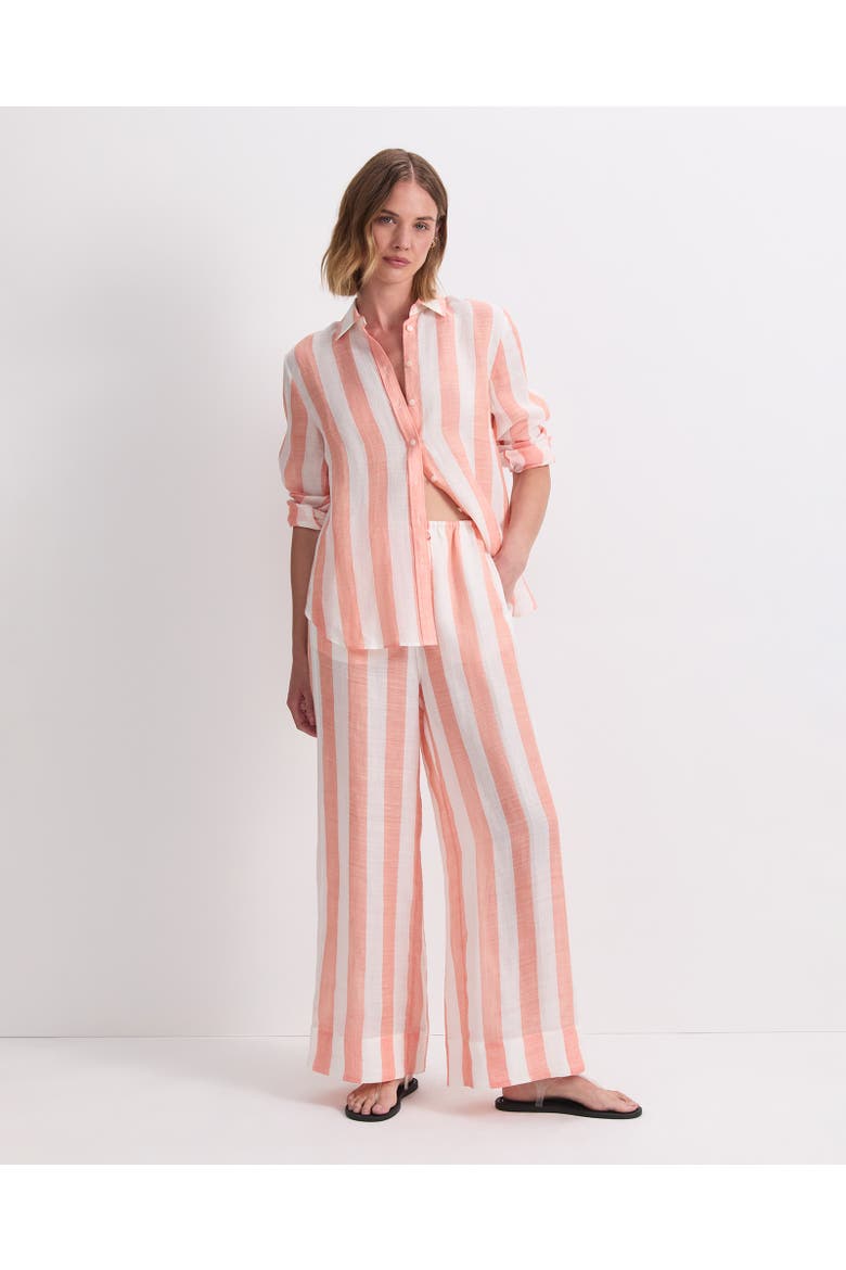 Magnolia Wide Leg Trousers, Alternate, color, Orange/White