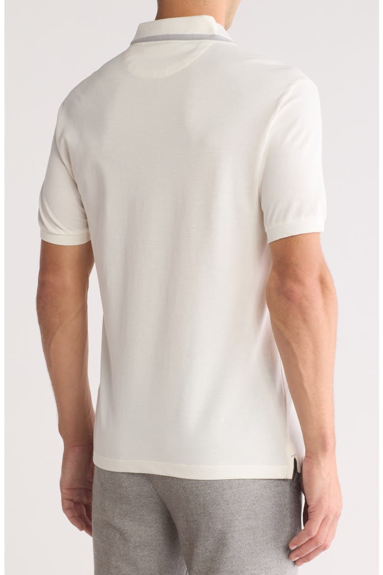 Embroidered Logo Piqué Polo, Alternate, color, SWAN