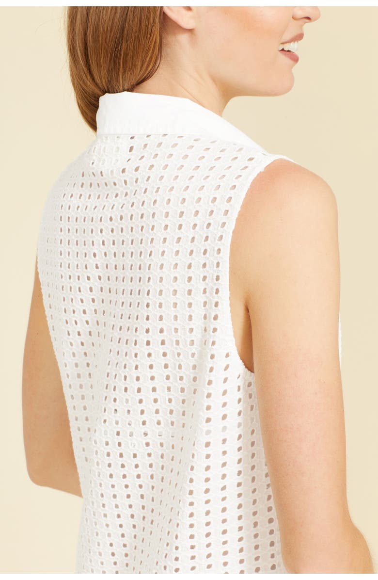 SITANO Sofia Sleeveless Shirt Dress with Slip, Alternate, color, White