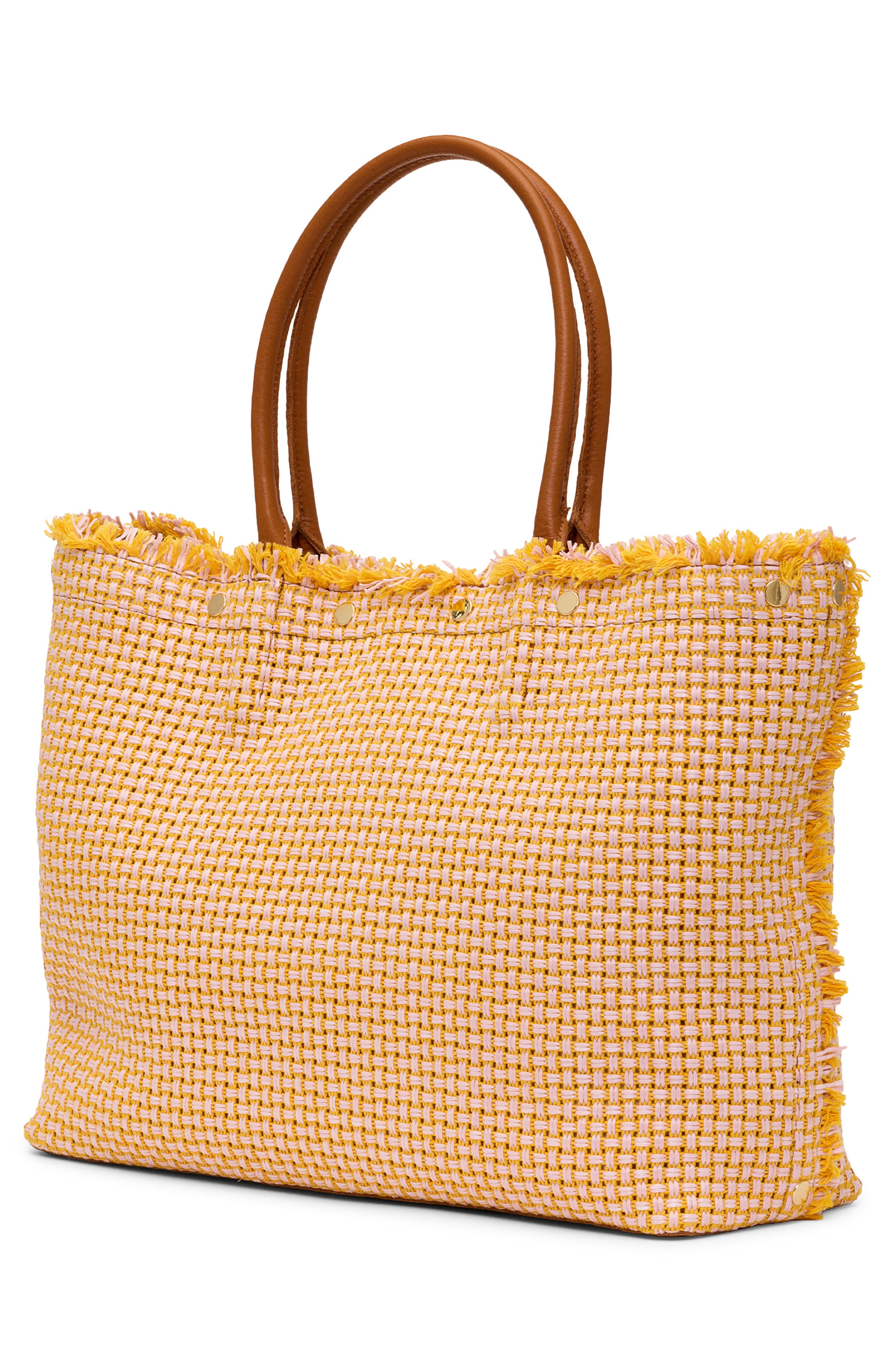 Olympia Woven Totel, Alternate, color, PINK LEMONADE/ GOLD