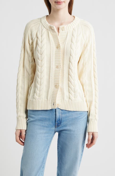 Cable Knit Cotton Cardigan