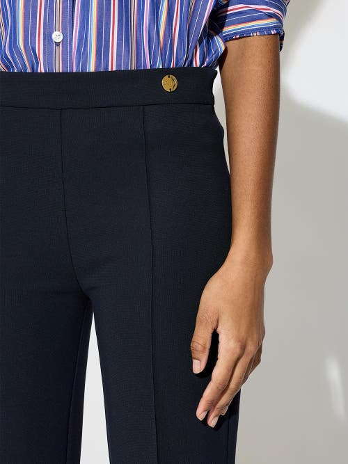 Callas Milano Lola High Density Crepe Stretch Cropped Flare Trouser In Blue
