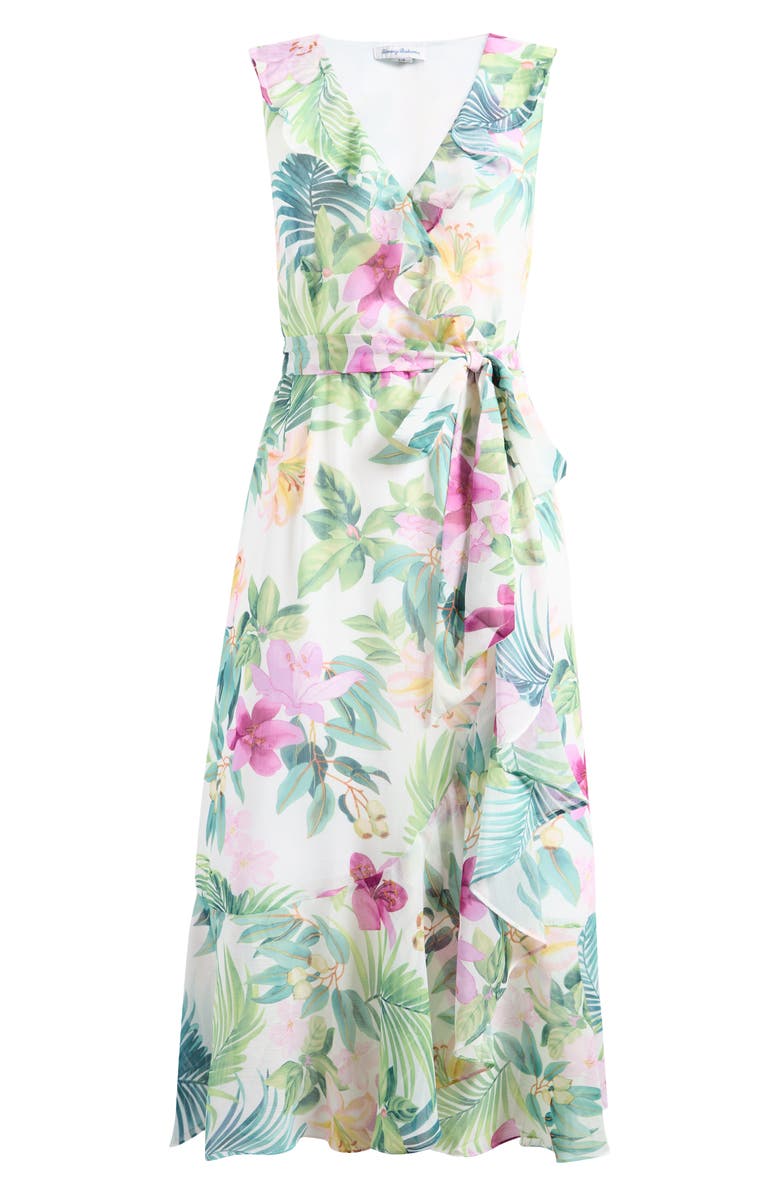 Tommy Bahama Tropical Bliss Tie Waist Faux Wrap Maxi Dress, Alternate, color, White