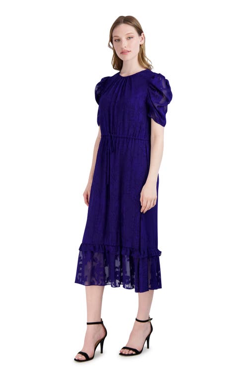 Julia Jordan Floral Puff Sleeve A-line Midi Dress