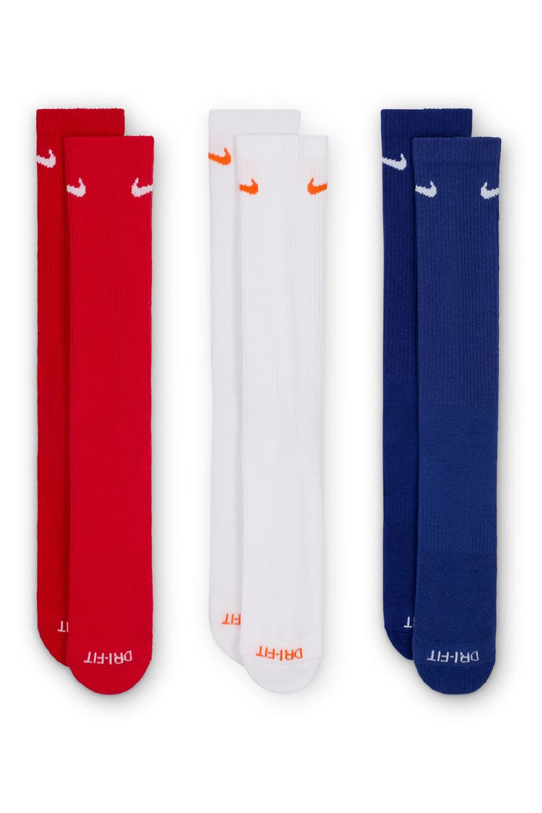 Assorted 3-Pack Everyday Plus Cushion Crew Training Socks, Main, color, 996 MLTCLR