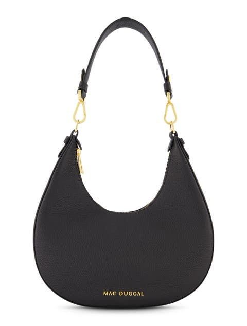 Gold Plated Hardware Grain Leather Hobo Bag