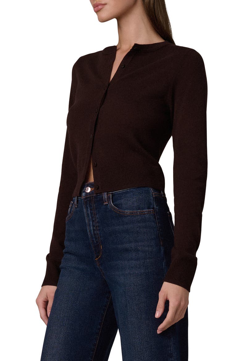 The Dani Crop Cashmere Cardigan, Alternate, color, ESPRESSO