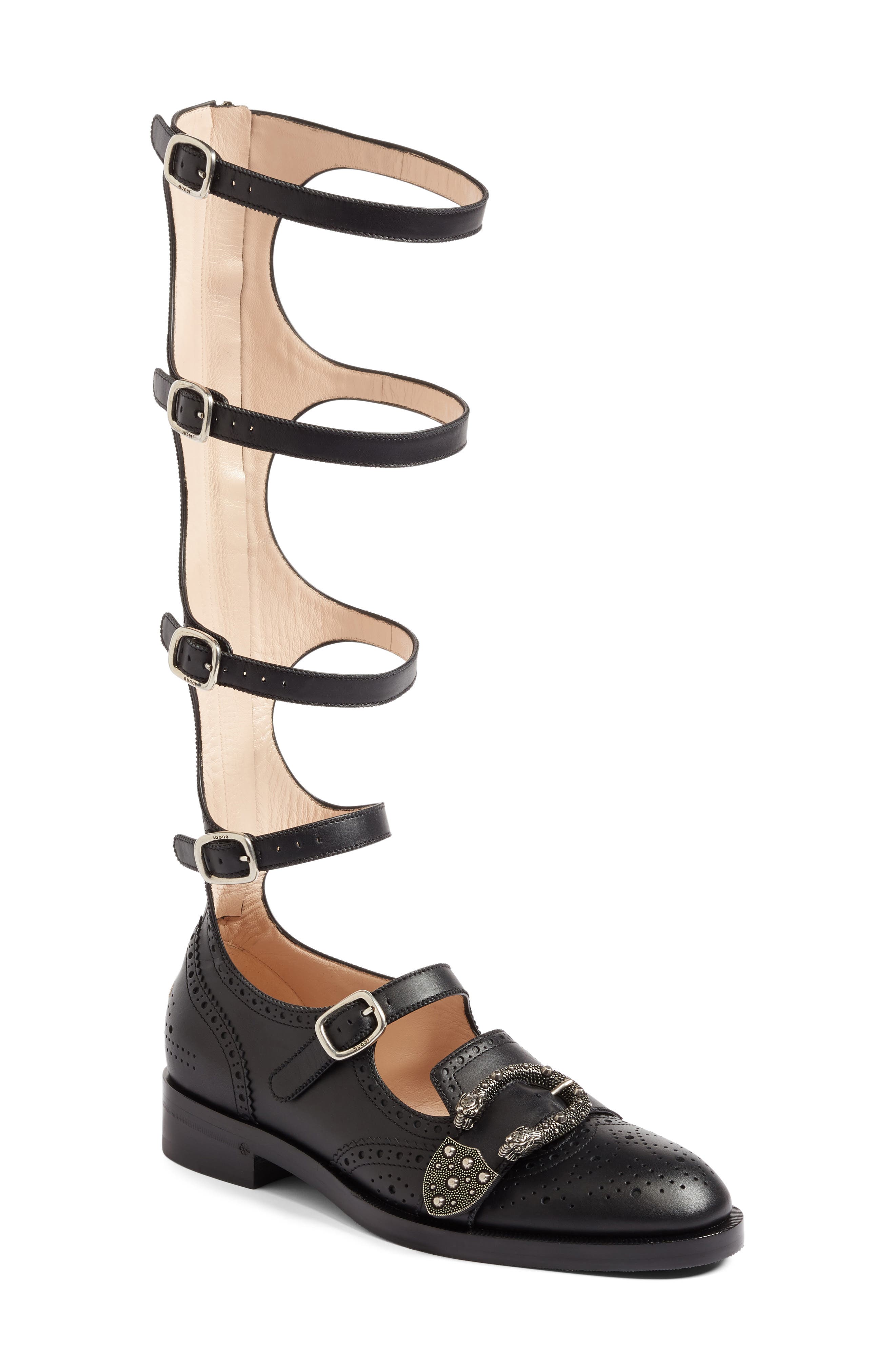 Gladiator Loafer, Main, color, BLACK