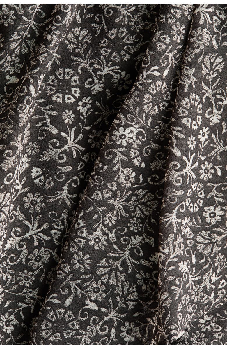 H&M Chiffon halterneck dress, Alternate, color, Dark Gray/Floral