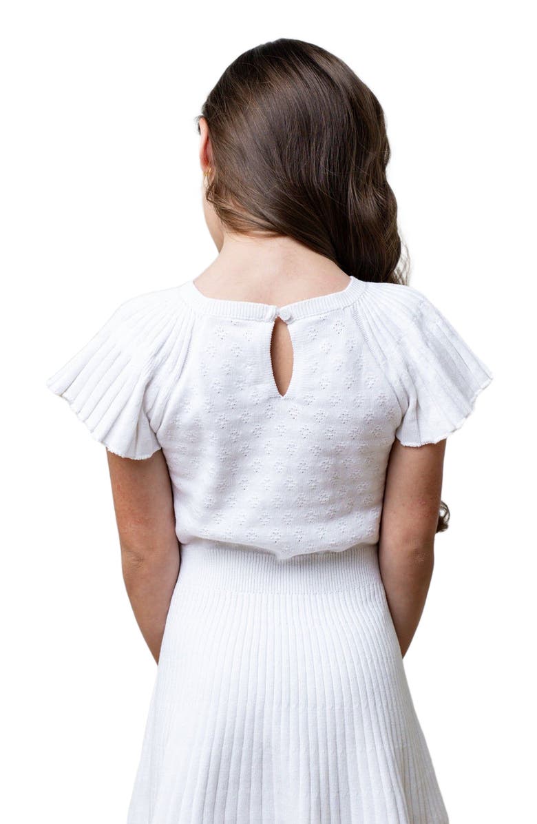 Hope & Henry Girls' Organic Flutter Sleeve Sweater Dress, Toddler, Alternate, color, 