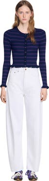 SANDRO Striped knit cardigan