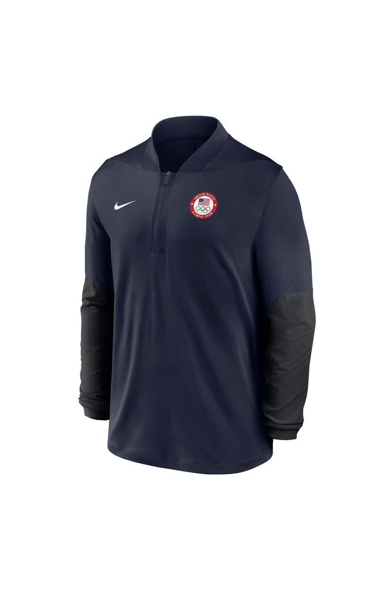 Nike Men's Nike Navy Team USA Dri-FIT Half-Zip Pullover, Alternate, color, Navy