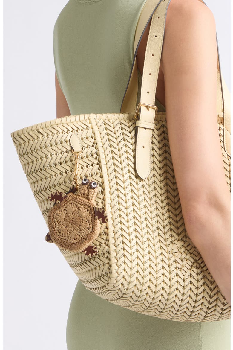 Raffia Turtle Earbud Pouch, Alternate, color, NATURAL