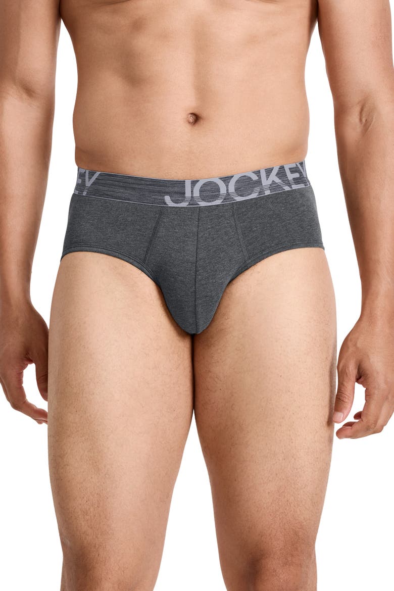 Mens ActiveStretch Brief - 4 Pack, Alternate, color, Charcoal Heather/Marina Blue