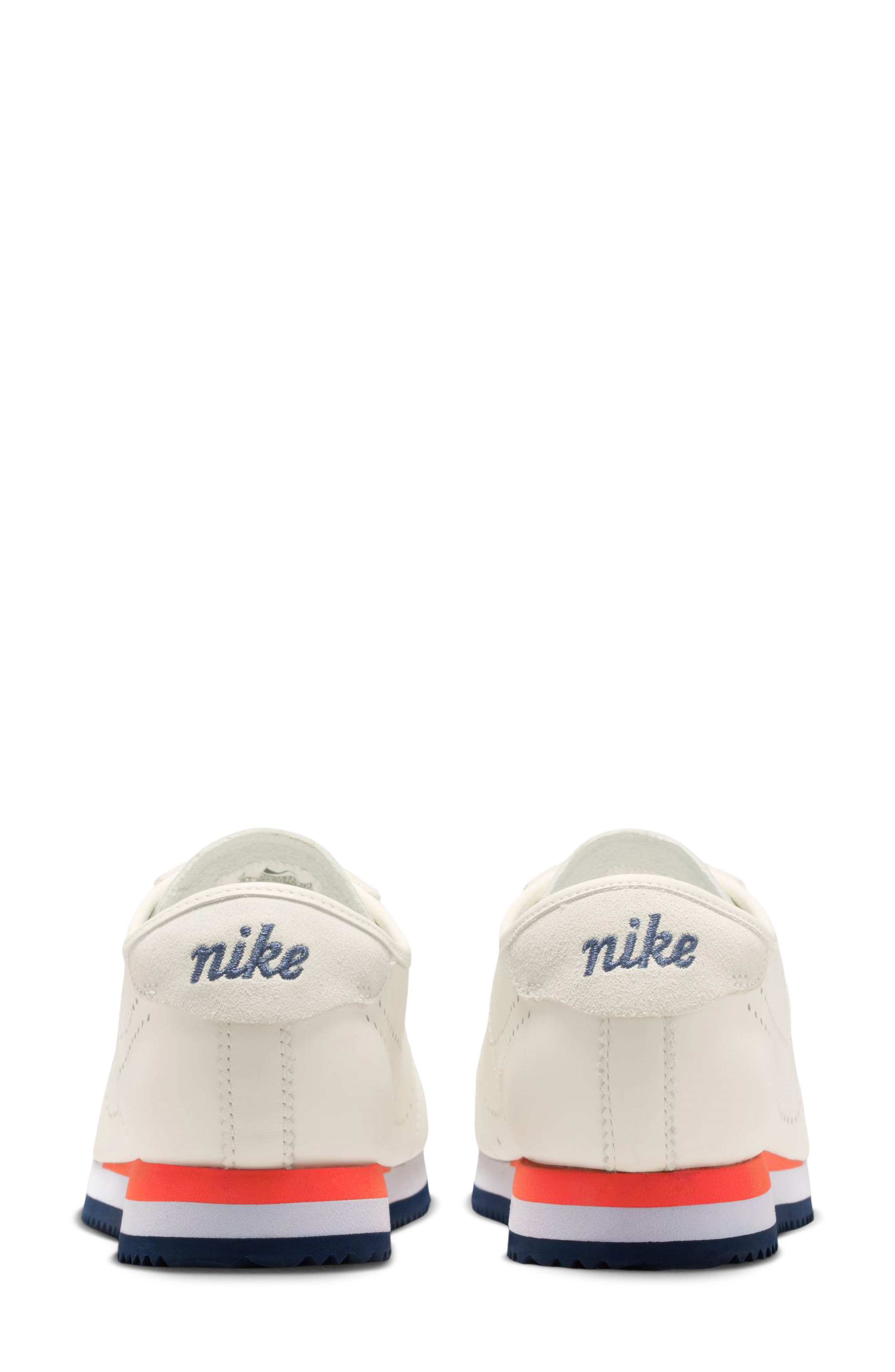 Cortez Leather Sneaker, Alternate, color, 101 SAIL/MNNAVY