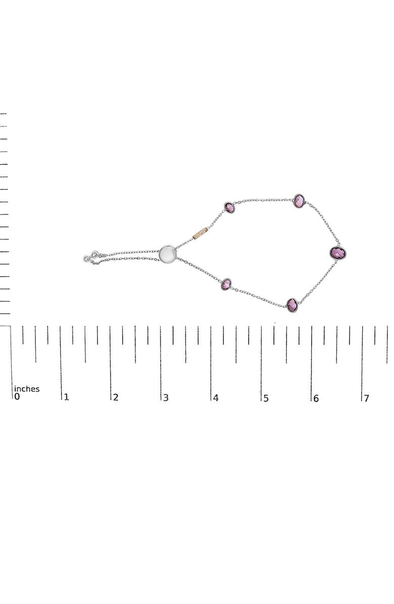 Haus of Brilliance .925 Sterling Silver Bezel Set Purple Amethyst 5 Station Adjustable Bolo Bracelet, Alternate, color, White