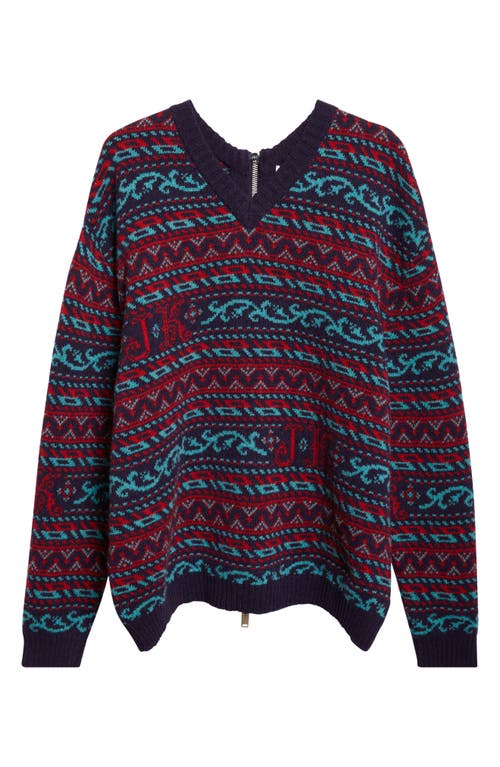Julie Kegels Kair Fair Isle Wool Sweater In Blue