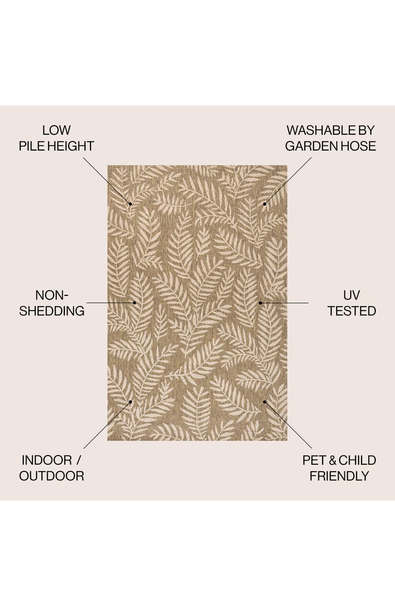 JONATHAN Y Nevis Palm Frond Indoor/Outdoor Area Rug, Alternate, color, Brown/Beige