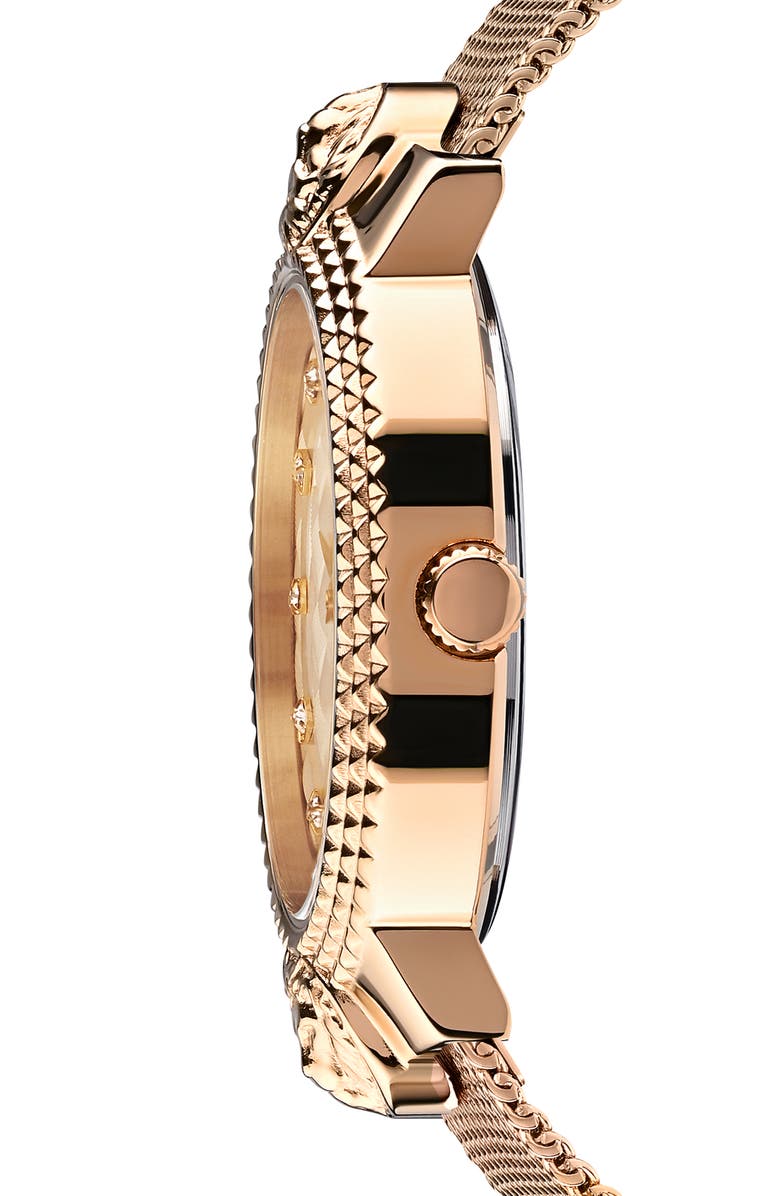 VERSUS Versace Gold Mesh Bracelet Watch, 38mm, Alternate, color, Ip Rose Gold