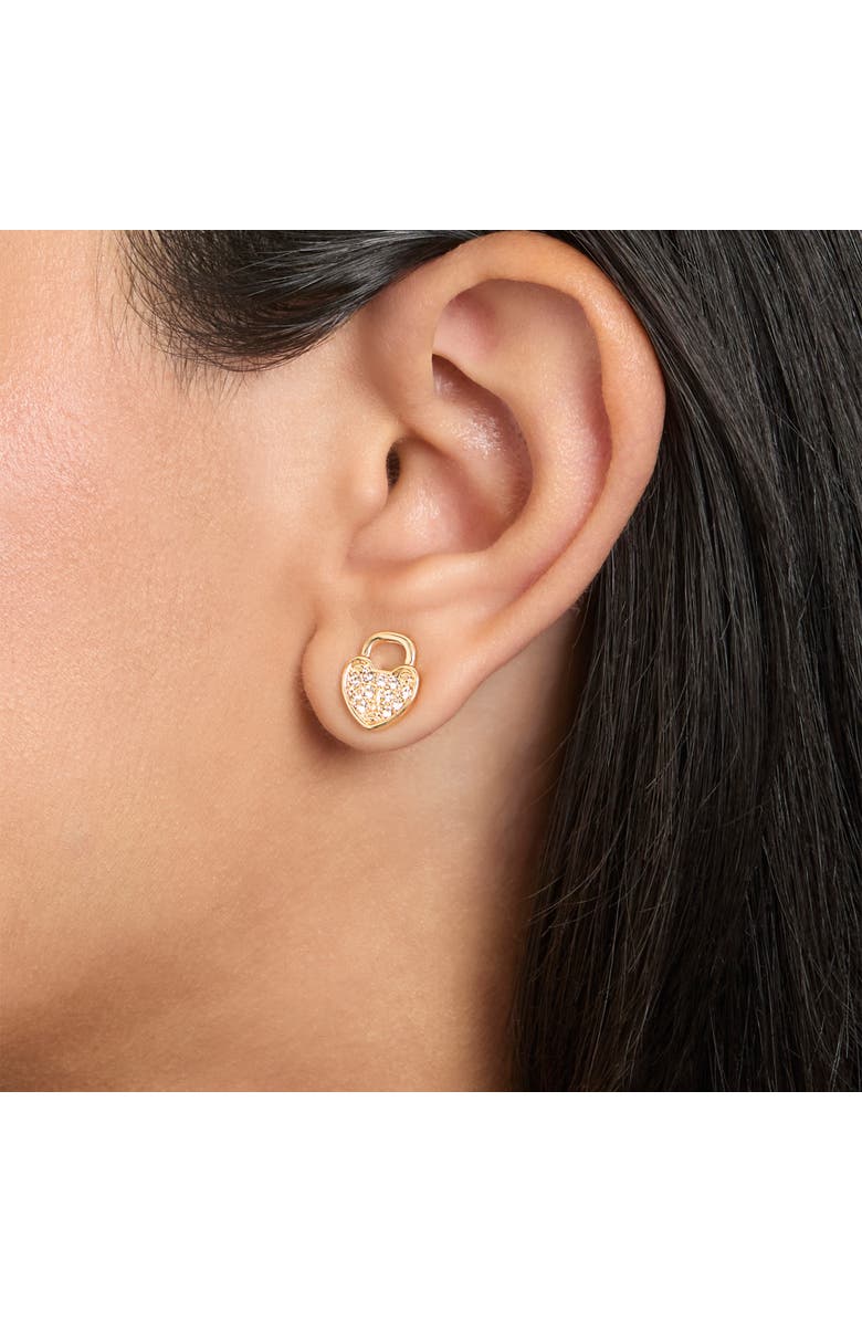 Juicy Couture Key Charm Layered Necklace and Lock Earring Set, Alternate, color, Gold Tone