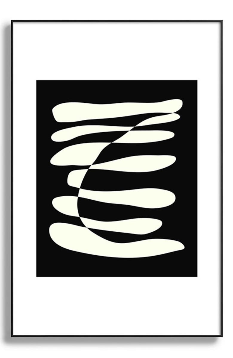 Deny Designs Abstract Compostion in Black Framed Art Print, Main, color, Black Tones