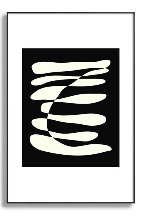 Abstract Compostion in Black Framed Art Print