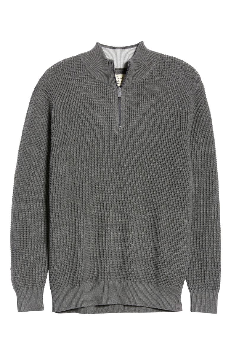 The Normal Brand Waffle Knit Quarter Zip Pullover, Alternate, color,