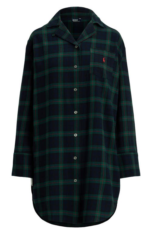 Polo Ralph Lauren Cotton Long Sleeve Sleepshirt In Blue