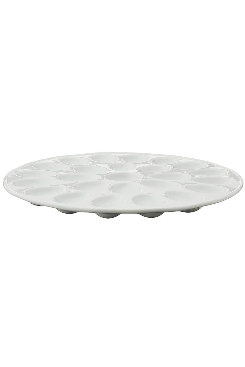 Simply White 13 Inch Egg Serving Platter, Alternate, color, White