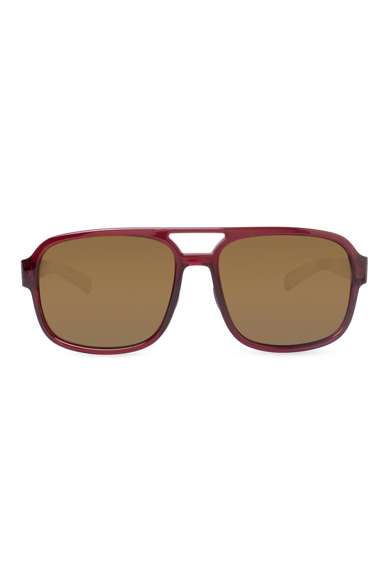 Sakhir Square Sunglasses, 58mm, Main, color, BURGUNDY