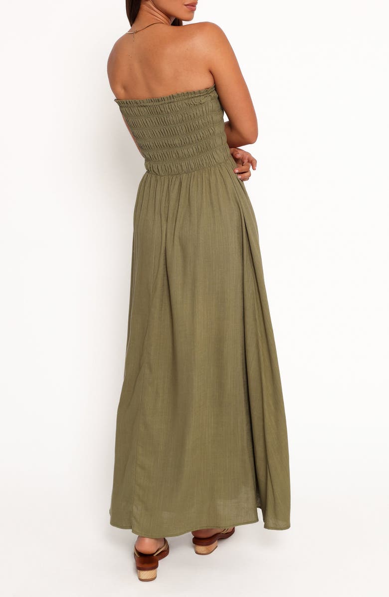 Petal & Pup Linsey Strapless Maxi Dress, Alternate, color, Olive Green