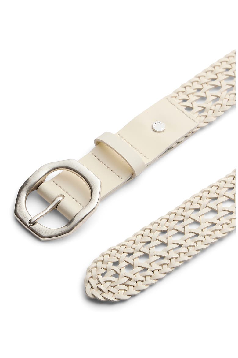 Audrey Woven Leather Belt, Alternate, color, ANTIQUE WHITE