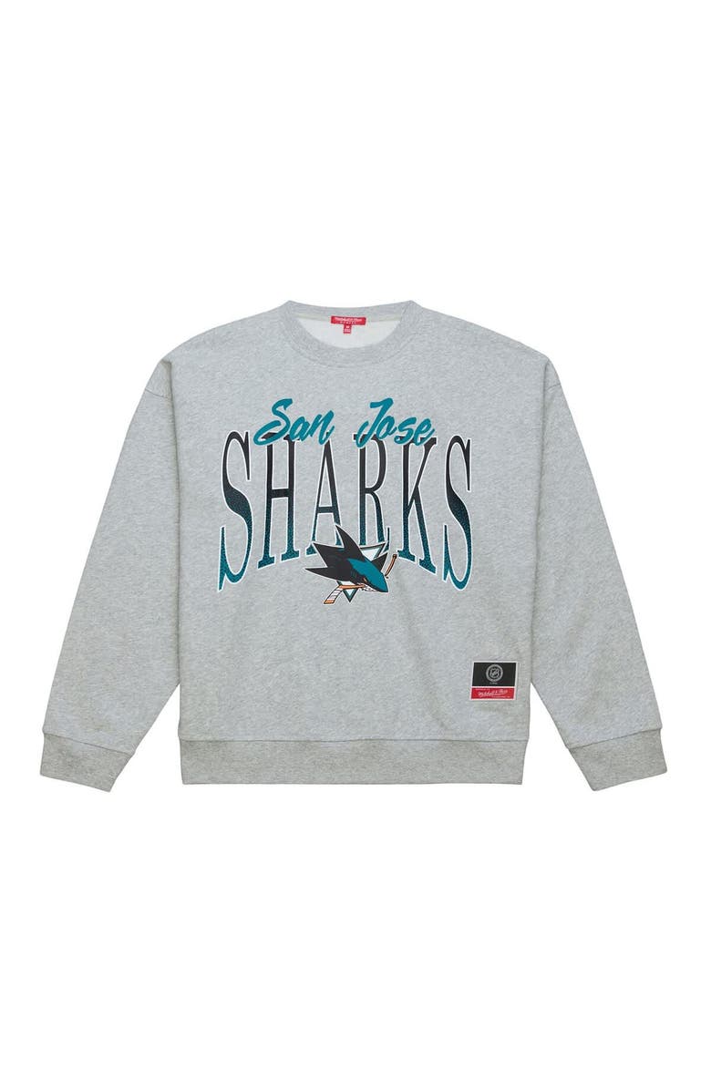 Mitchell & Ness Women's Mitchell & Ness  Heather Gray San Jose Sharks Hockey Night Sweatshirt, Main, color, Heather Gray